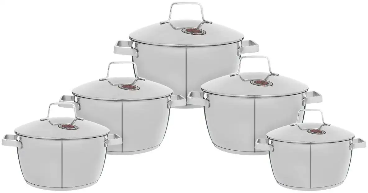 طقم حلل ستانلس ستيل اوبتيما زهران، 10 قطع - فضى